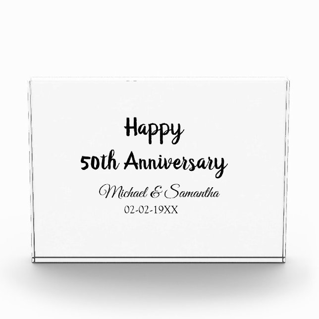 Bloc Photo Joyeux 50e anniversaire ajouter nom du couple date (Devant)