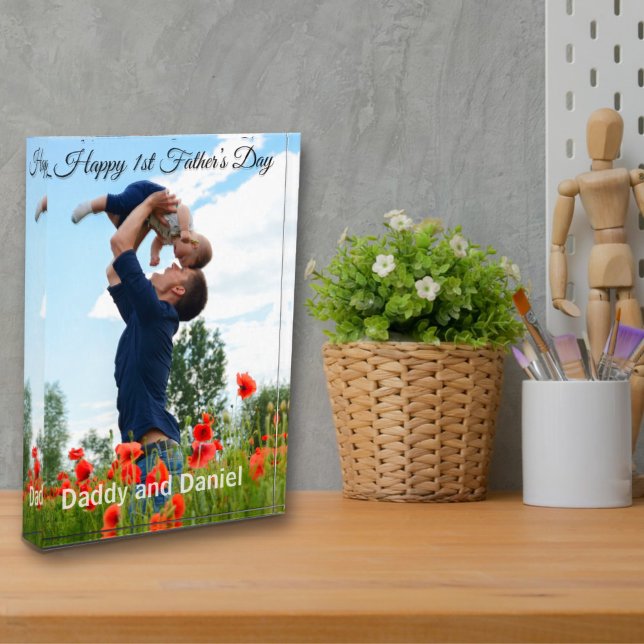 Bloc Photo Joyeux Fête des Premiers Pères sur mesure (Créateur téléchargé)