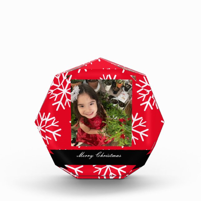 Bloc Photo Joyeux Noël Snowflakes Script (Devant)