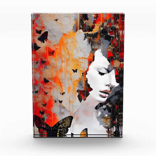 Bloc Photo La femme et les papillons (Devant)