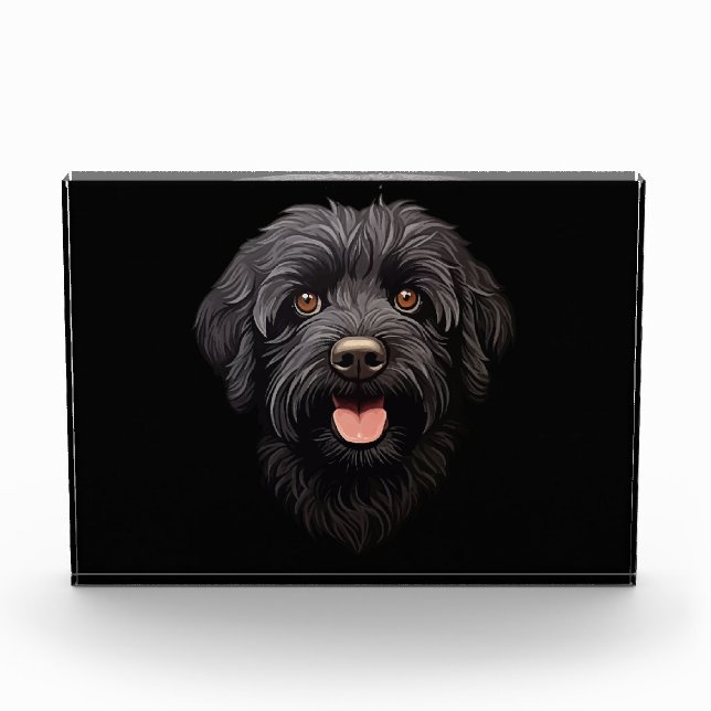Bloc Photo Labradoodle Chien noir (Devant)