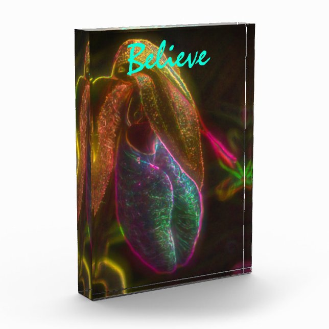 Bloc Photo Lady Slipper Croit Des Mots Inspirants (Gauche)