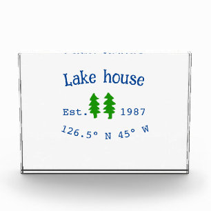 Bloc Photo Lake house et. Date année coordonnées personnalisé