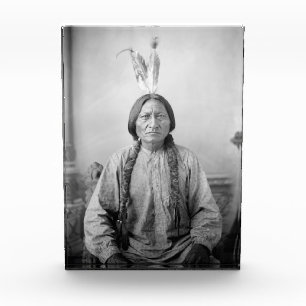 Bloc Photo Lakota Leader assis Bull Amérindien