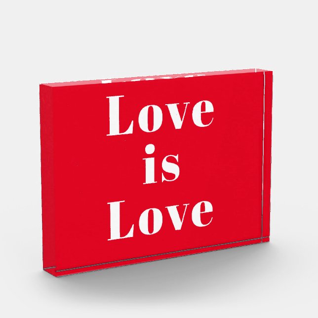 Bloc Photo "L'amour est l'amour" rouge blanc (Gauche)