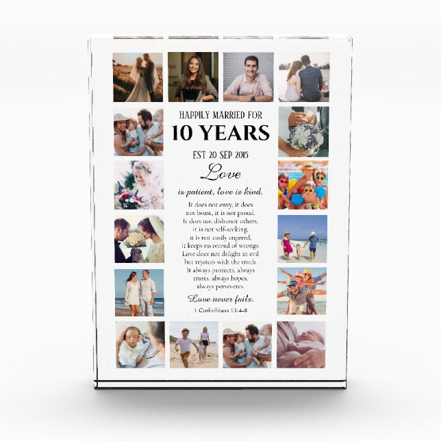 Bloc Photo L'amour est le patient Jalon Anniversaire Photo Bl (Devant)