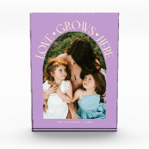 Bloc Photo L'amour grandit ici Moderne Arch Citron Wisteria