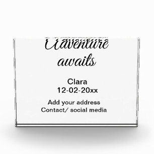 Bloc Photo L'aventure commence ajouter nom date année lieu