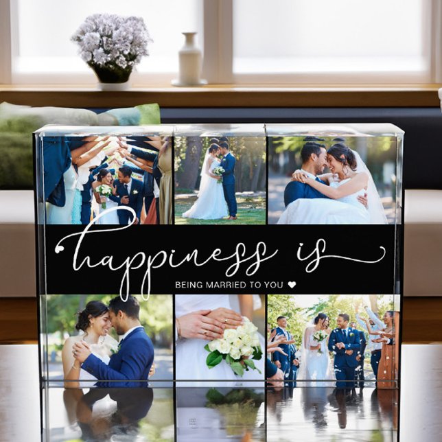 Bloc Photo Le bonheur est marié à toi 6 (Acrylic wedding photo block - happiness is being married to you - by Darling & May)