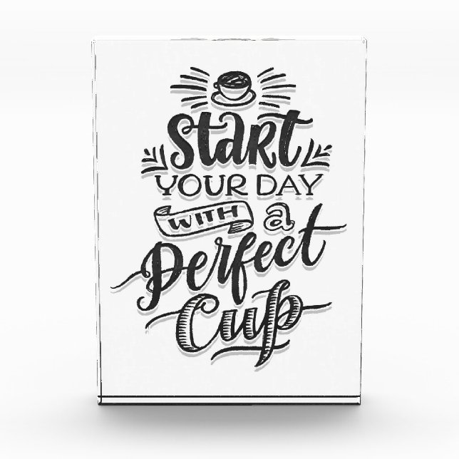Bloc Photo Le Café Lover Commence La Journée Avec Le Café Par (Devant)