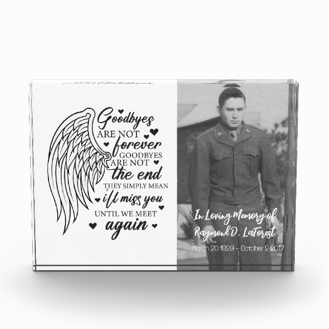 Bloc Photo Les adieux ne sont pas toujours commémoratifs (Devant)