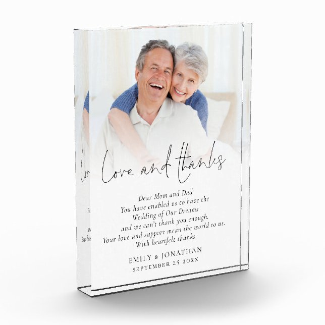 Bloc Photo Les jeunes mariés aiment et remercie les parents M (Gauche)