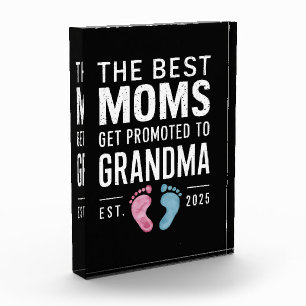 Bloc Photo Les Meilleures Mamans Sont Promues Grand-mère Tabl