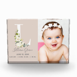 Bloc Photo Lettre florale floue L Monogramme photo Statistiqu