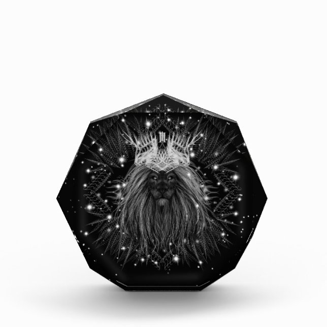 Bloc Photo Lion d'étoile avec monogramme de couronne (Devant)