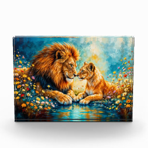 Bloc Photo Lion Lioness chats sauvages nature amour faune