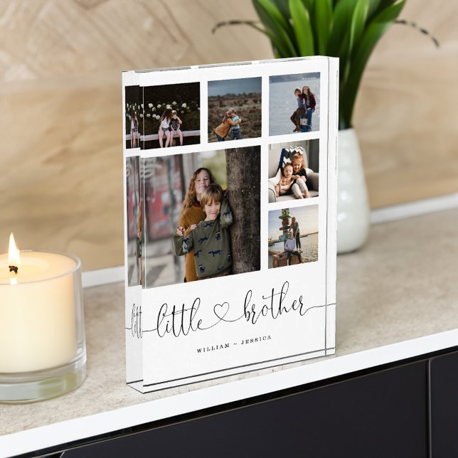 Bloc Photo Little Brother Script Brother Cadeau Collage photo (Little Brother Script Brother Gift Photo Collage)