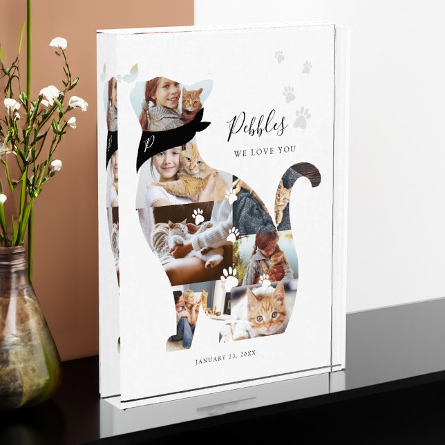 Bloc Photo Love Memory Cat Photo Collage Pet Memorial (Loving Memory Cat Photo Collage Pet Memorial)