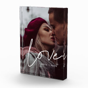 Bloc Photo Love moderne calligraphie couple