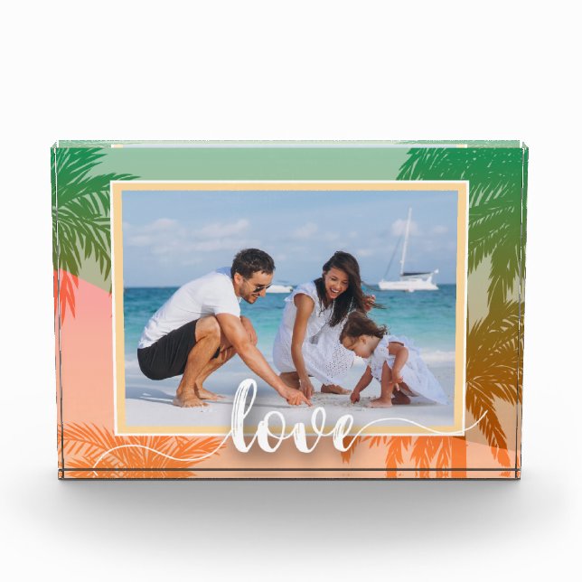 Bloc Photo LOVE Script Palmiers tropicaux (Devant)