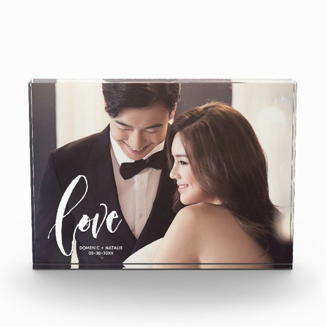 Bloc Photo Love Script photo mariage personnalisée (Devant)