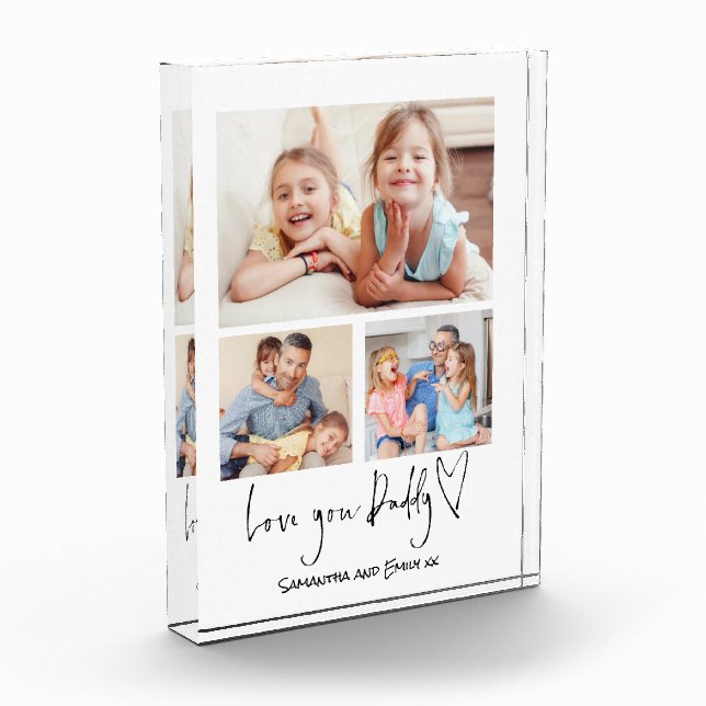 Bloc Photo Love You Daddy 3 Photos Nom du script informel (Gauche)
