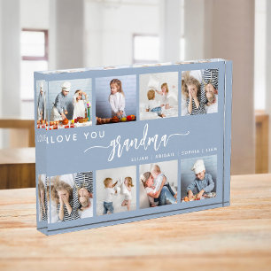 Bloc Photo Love You Grandma 8 Photo Collage Dusty Blue