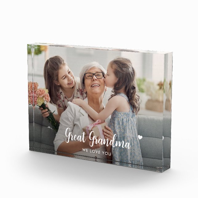 Bloc Photo Love You Great Grand Grand-mère Script moderne (Droite)