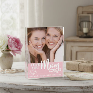 Bloc Photo Love You Mom Best Maman Ever Custom Photo Block