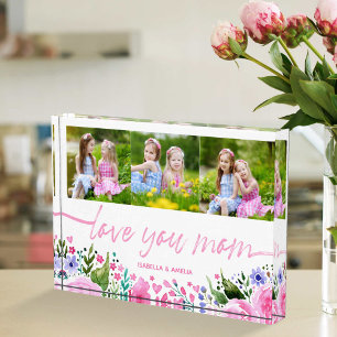 Bloc Photo Love You Mom Mothers Day Watercolor Photo Collage
