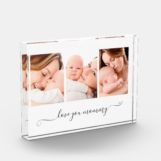 Bloc Photo Love You Mommy Custom Script 3 Photos (Gauche)