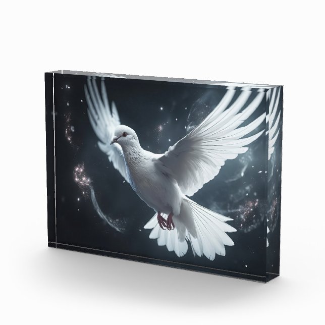Bloc Photo Lumières scintillantes White Peace Dove (Droite)