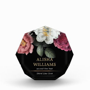 Bloc Photo Luxe Floral Black Gold Personnalisé