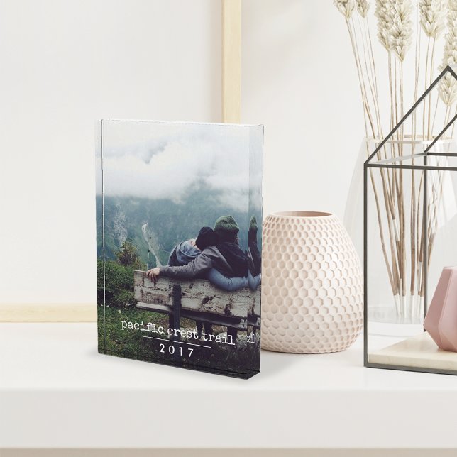 Bloc Photo Machine à écrire | Mémoire de vacances verticale (Créateur téléchargé)