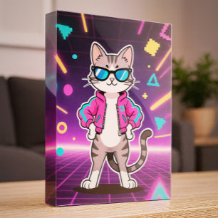Bloc Photo Magnifique Cool Retro Gamer Cat