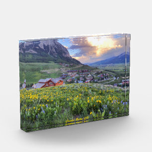 Bloc Photo Magnifique Montagne de Fleurs Sauvages Beau Ciel