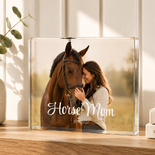Bloc Photo Maman de cheval personnalisée écriture moderne éta