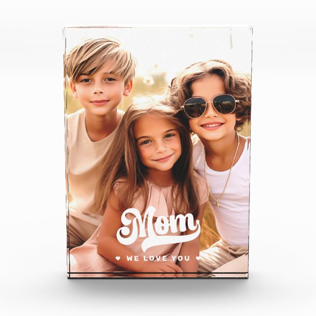 Bloc Photo Maman nous t'aimons coeurs mère journée photo bloc (Devant)