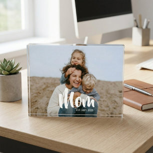 Bloc Photo Maman personnalisée écriture moderne établie