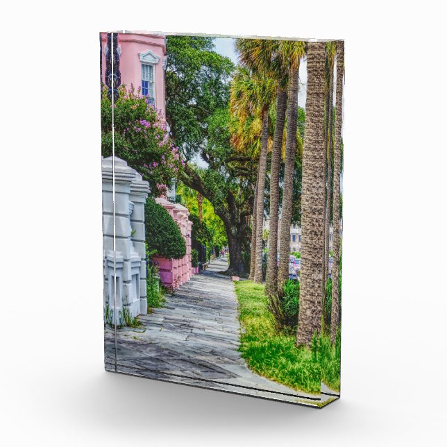 Bloc Photo Marcher le long de Rainbow Row (Droite)