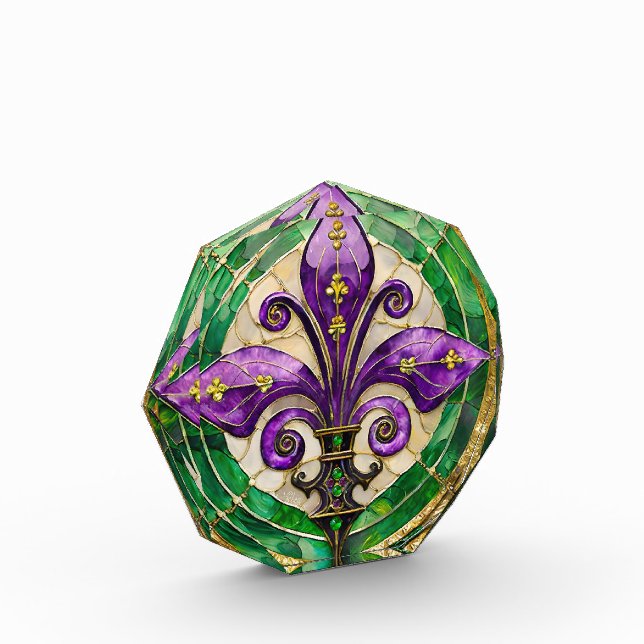 Bloc Photo Mardi Gras Vitrail Fleur de lis (Gauche)