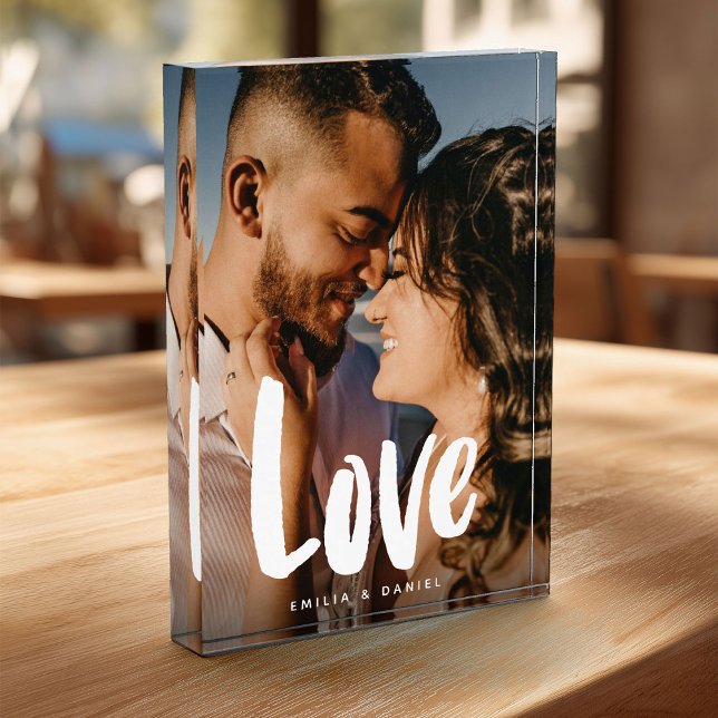 Bloc Photo Mariage Amour Moderne Calligraphie Simple Famille  (Créateur téléchargé)