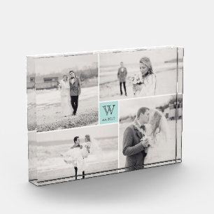Bloc Photo Mariage Carré moderne Monogramme Collage Photo Blo