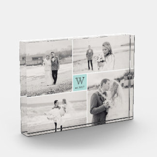 Bloc Photo Mariage Carré moderne Monogramme Collage Photo Blo