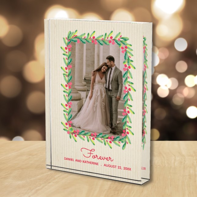 Bloc Photo Mariage de la mariée et du marié avec des baies et (Créateur téléchargé)