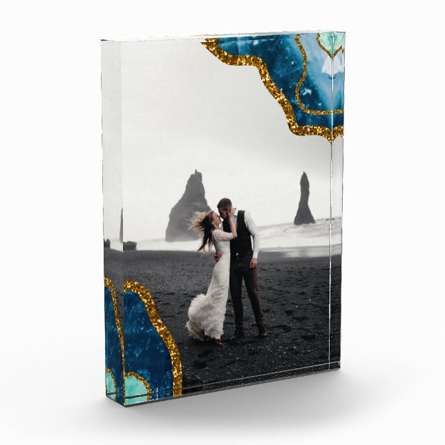 Bloc Photo Mariage de la Parties scintillant de la géode d'âg (Gauche)