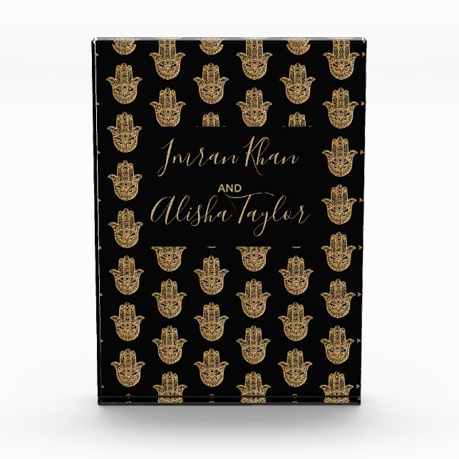 Bloc Photo Mariage indien Gold hamsa Henna Bienvenue (Devant)