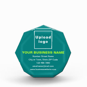 Bloc Photo Marque commerciale sur forme d'octogone vert cyan