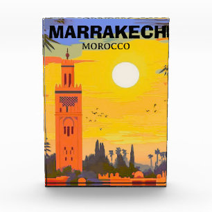 Bloc Photo Marrakech Travel Postcard Art, Maroc Travel Post
