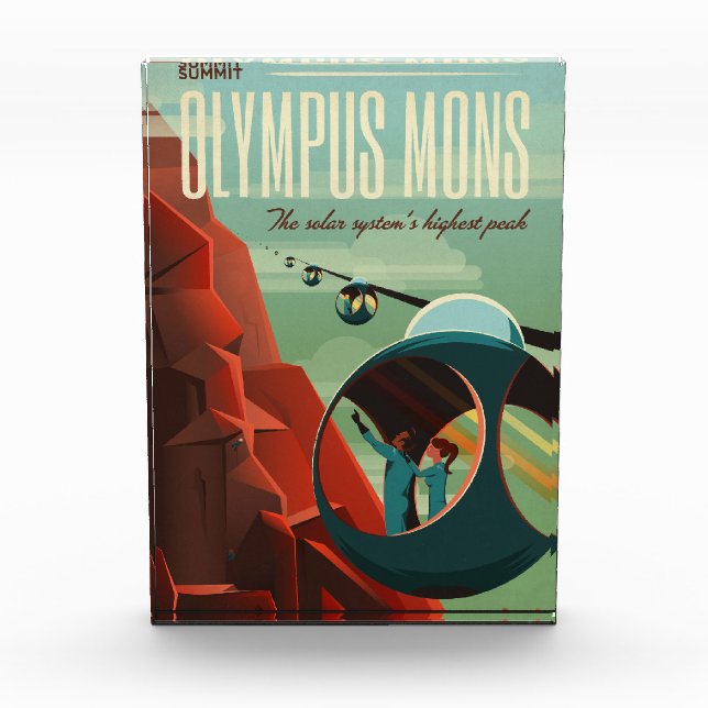 Bloc Photo Mars Olympus Mons Système solaire Volcano le plus  (Devant)